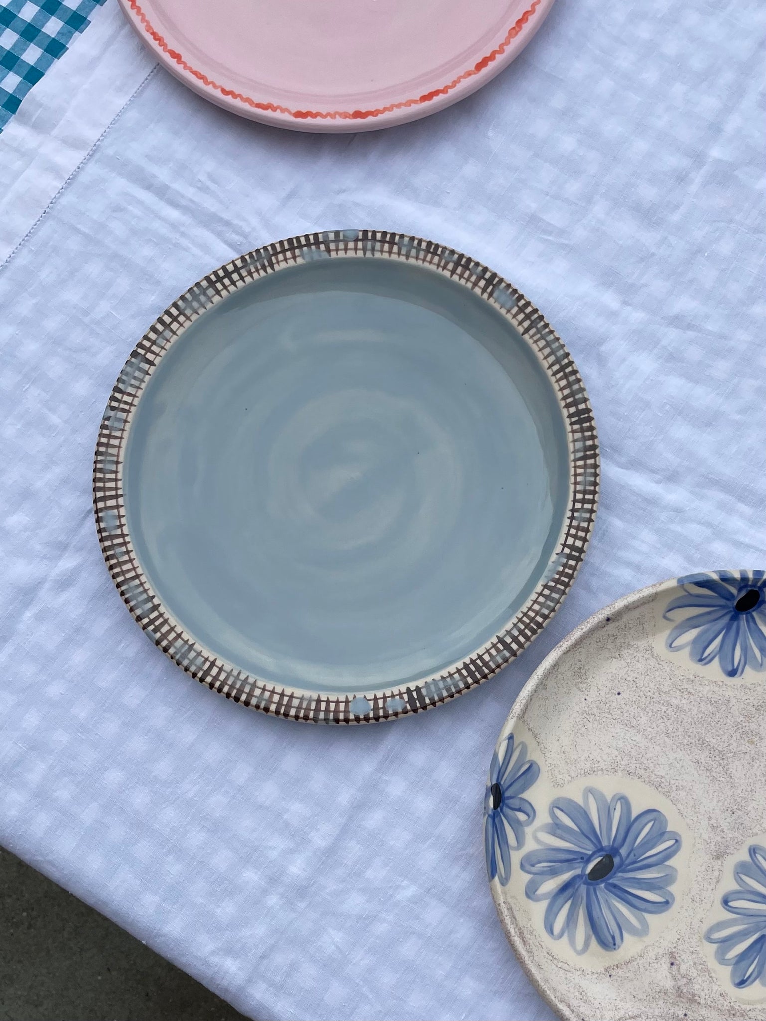 Blue Cloud Rim Dinner Plate