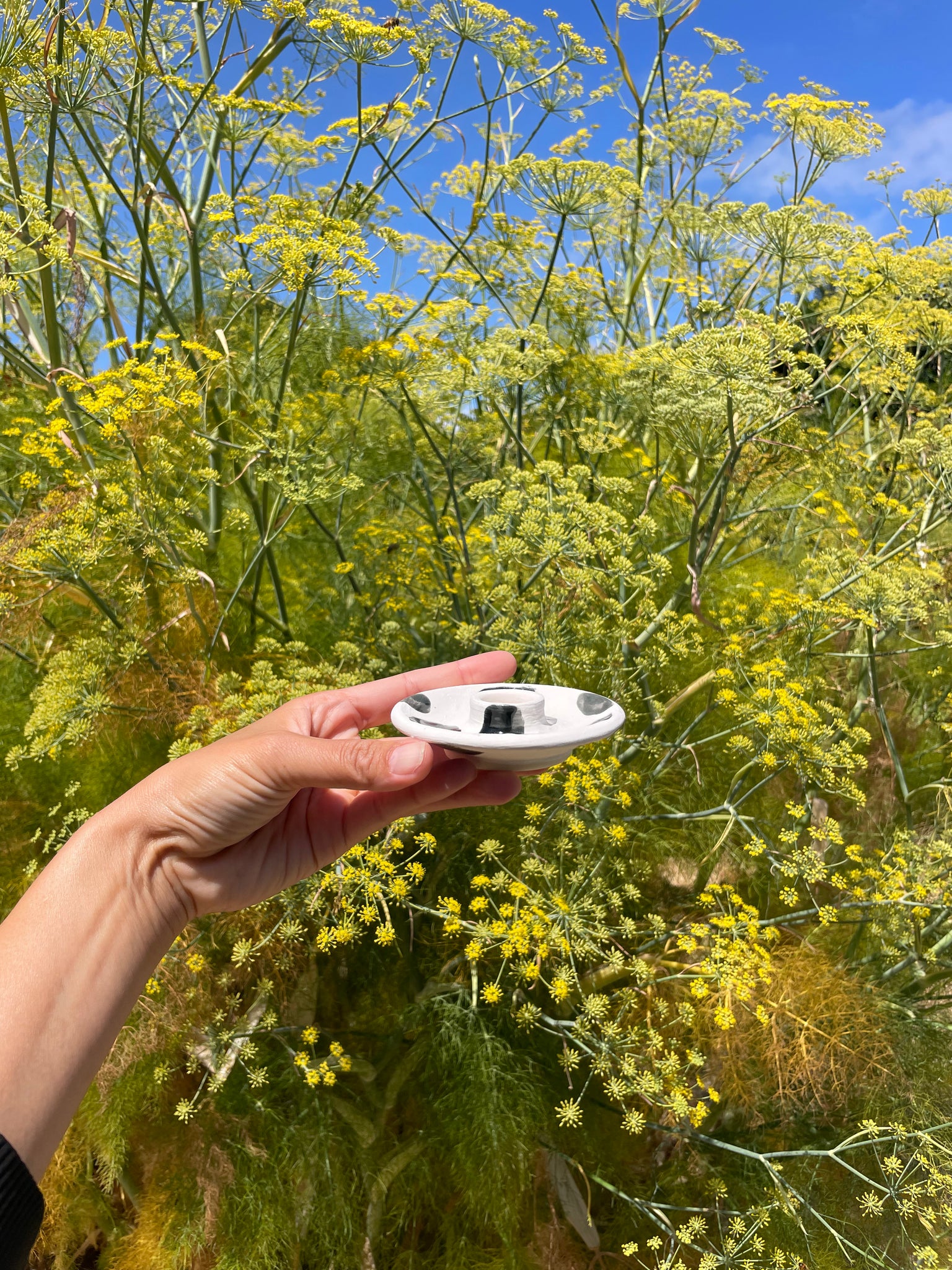 Black Splotchy Matte candleholder