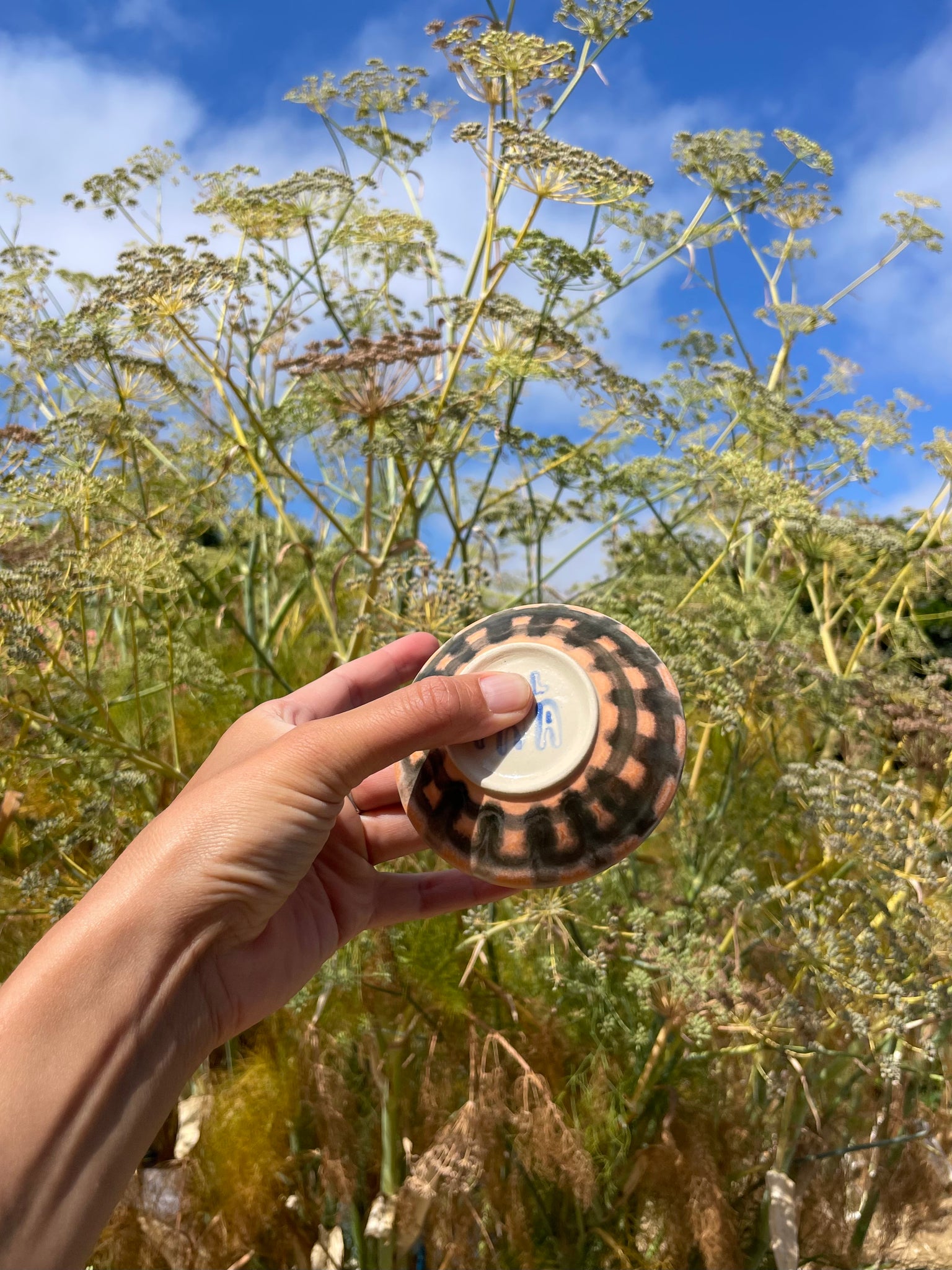 Matte peach black net candleholders  *SECONDS*