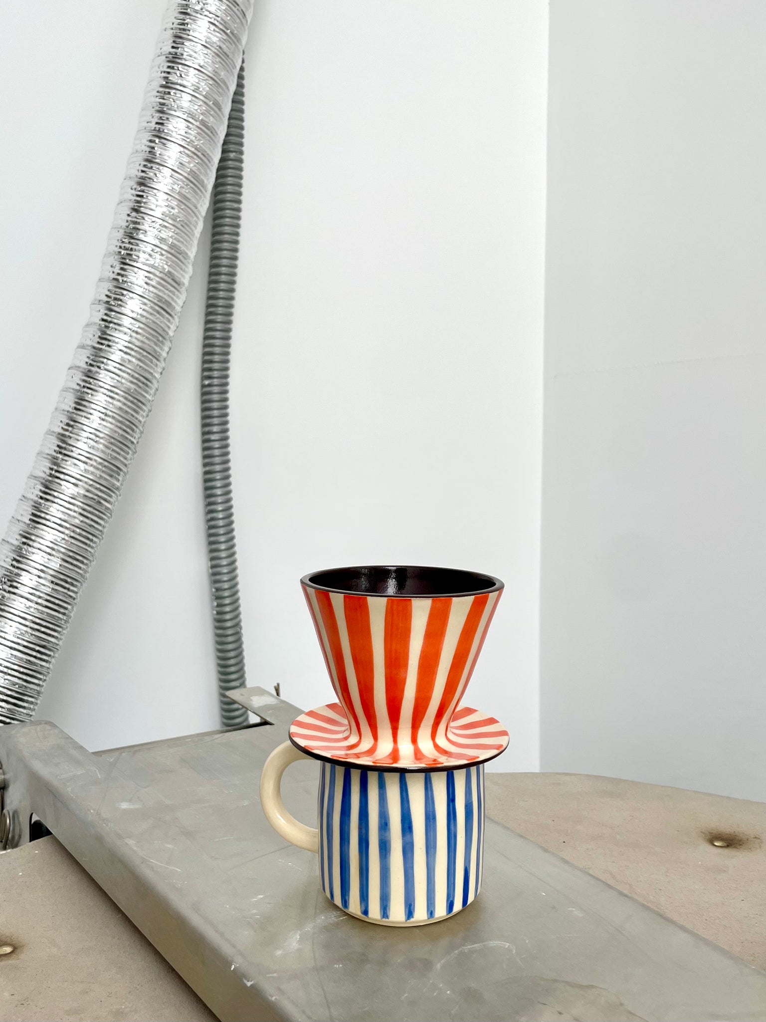 Tomato stripe + Brown pour over