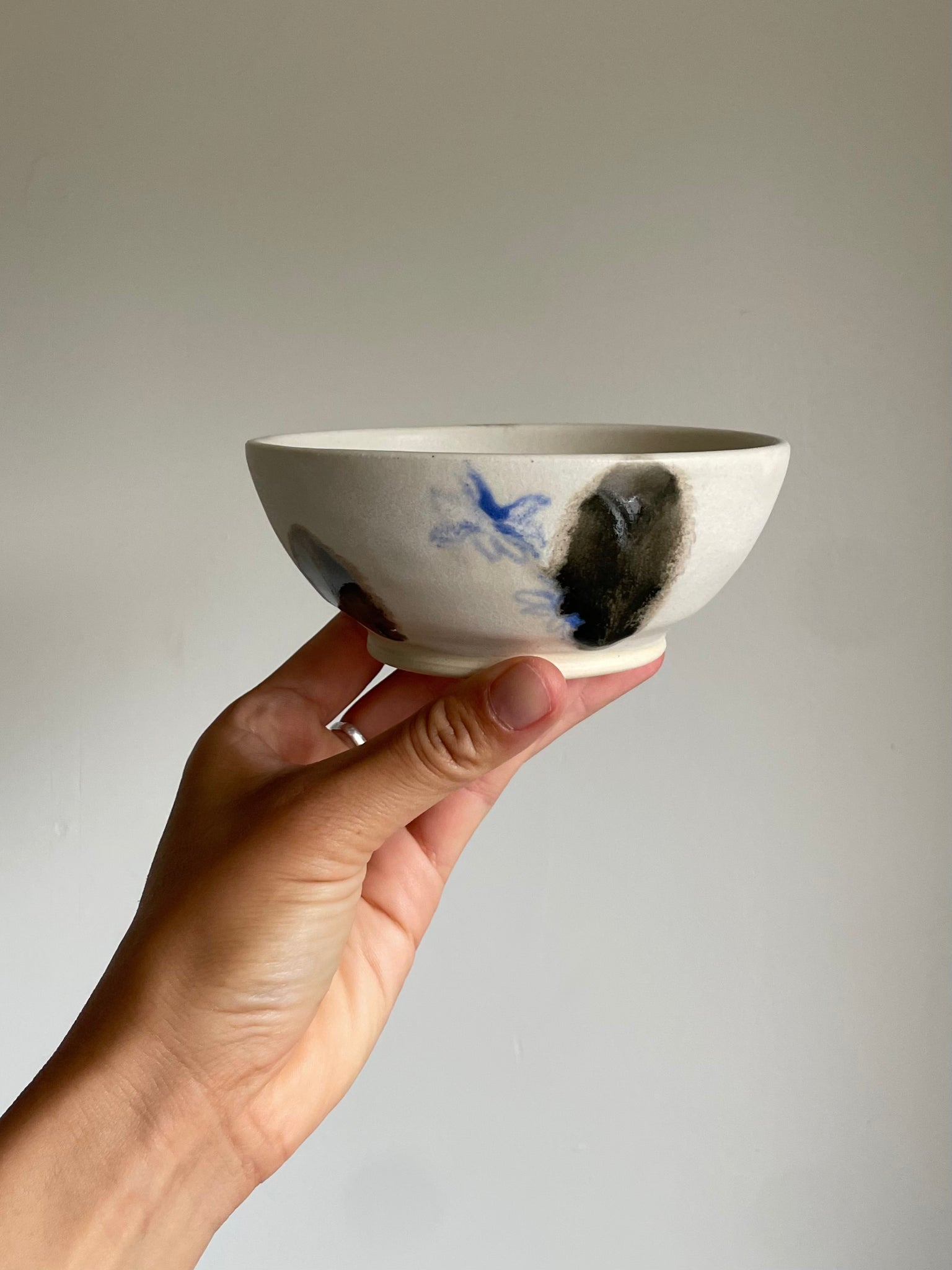 white matte flower small bowl