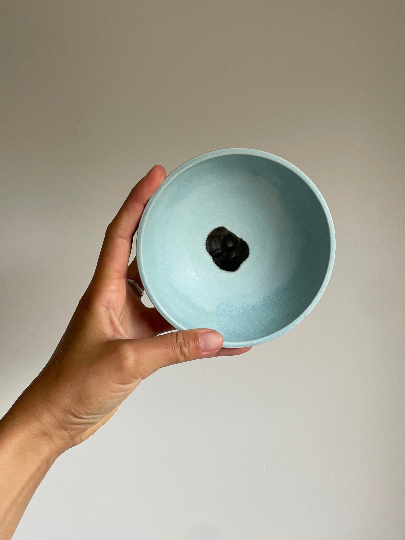 Blue matte flower small bowl