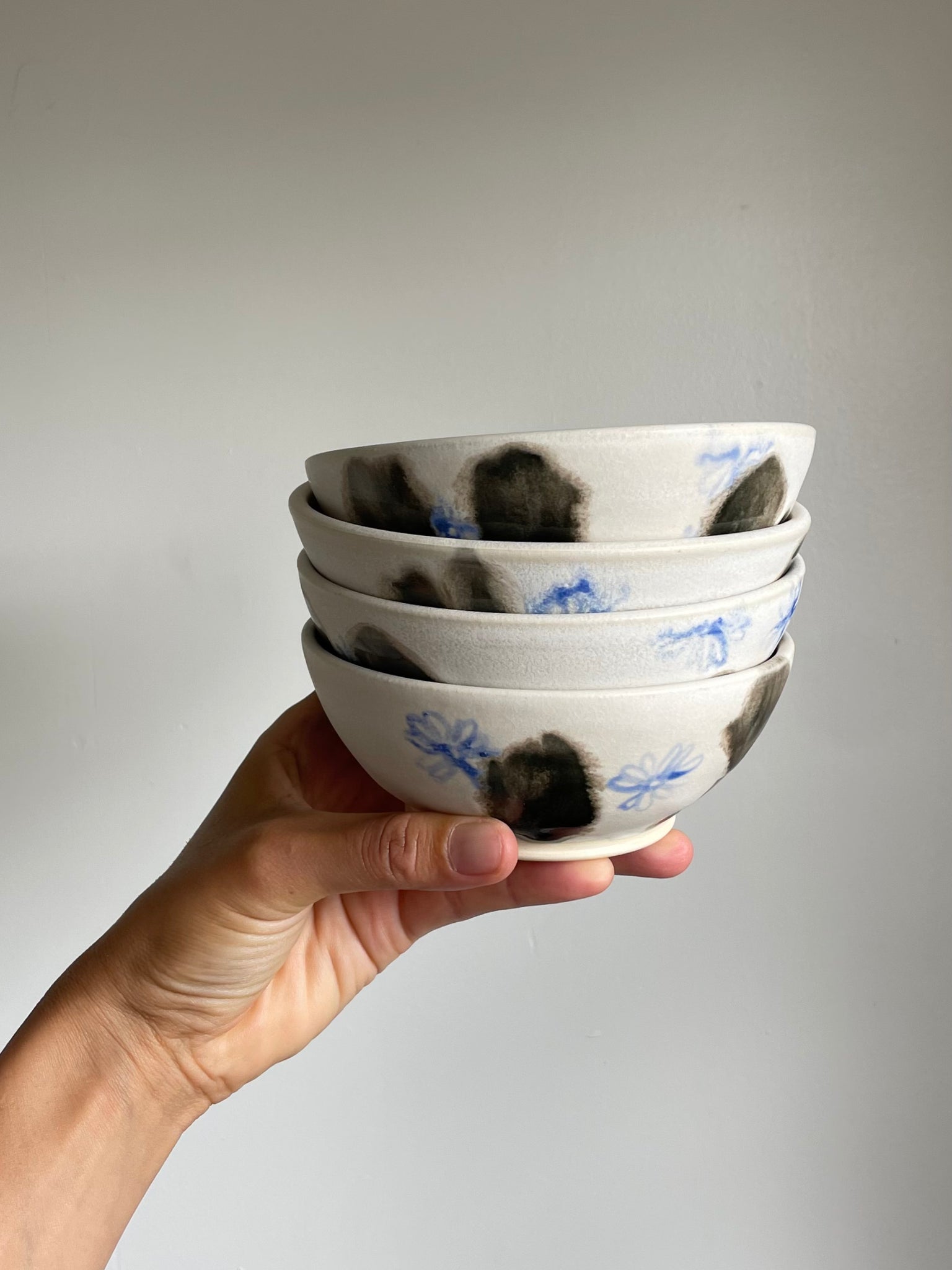 white matte flower small bowl