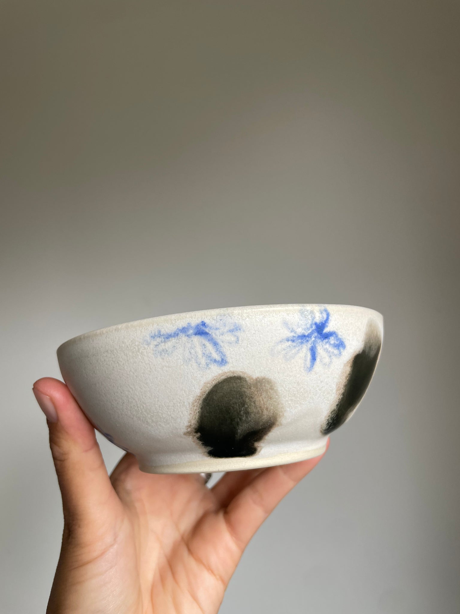 white matte flower small bowl