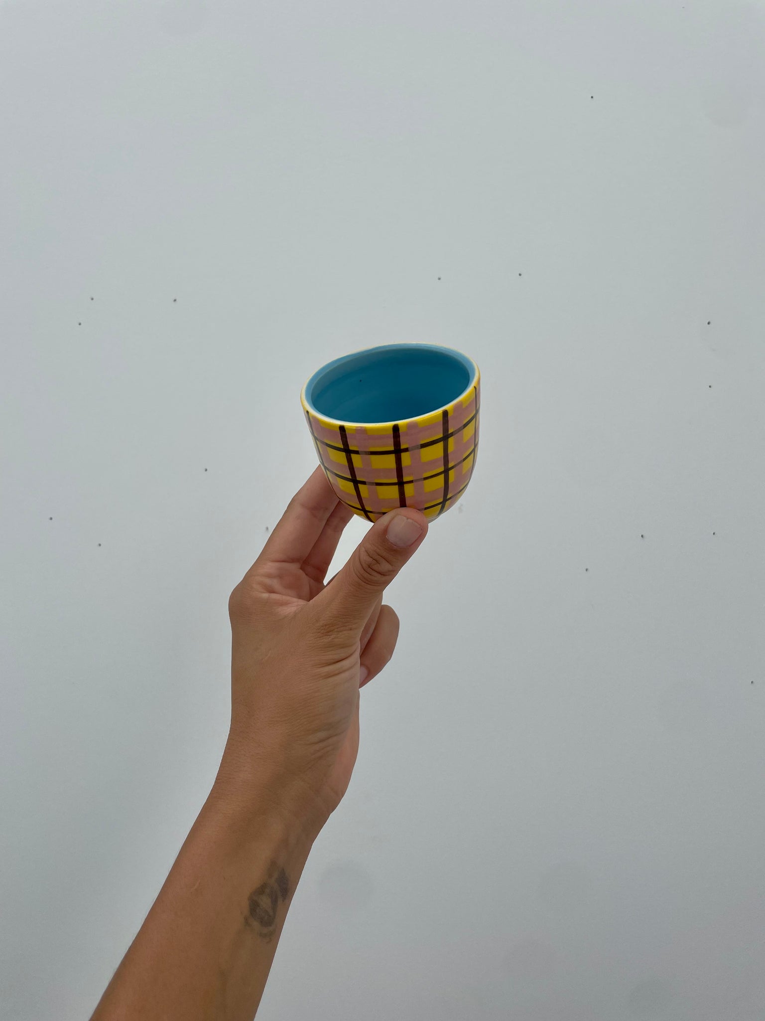 Yellow Plaid Cup 1