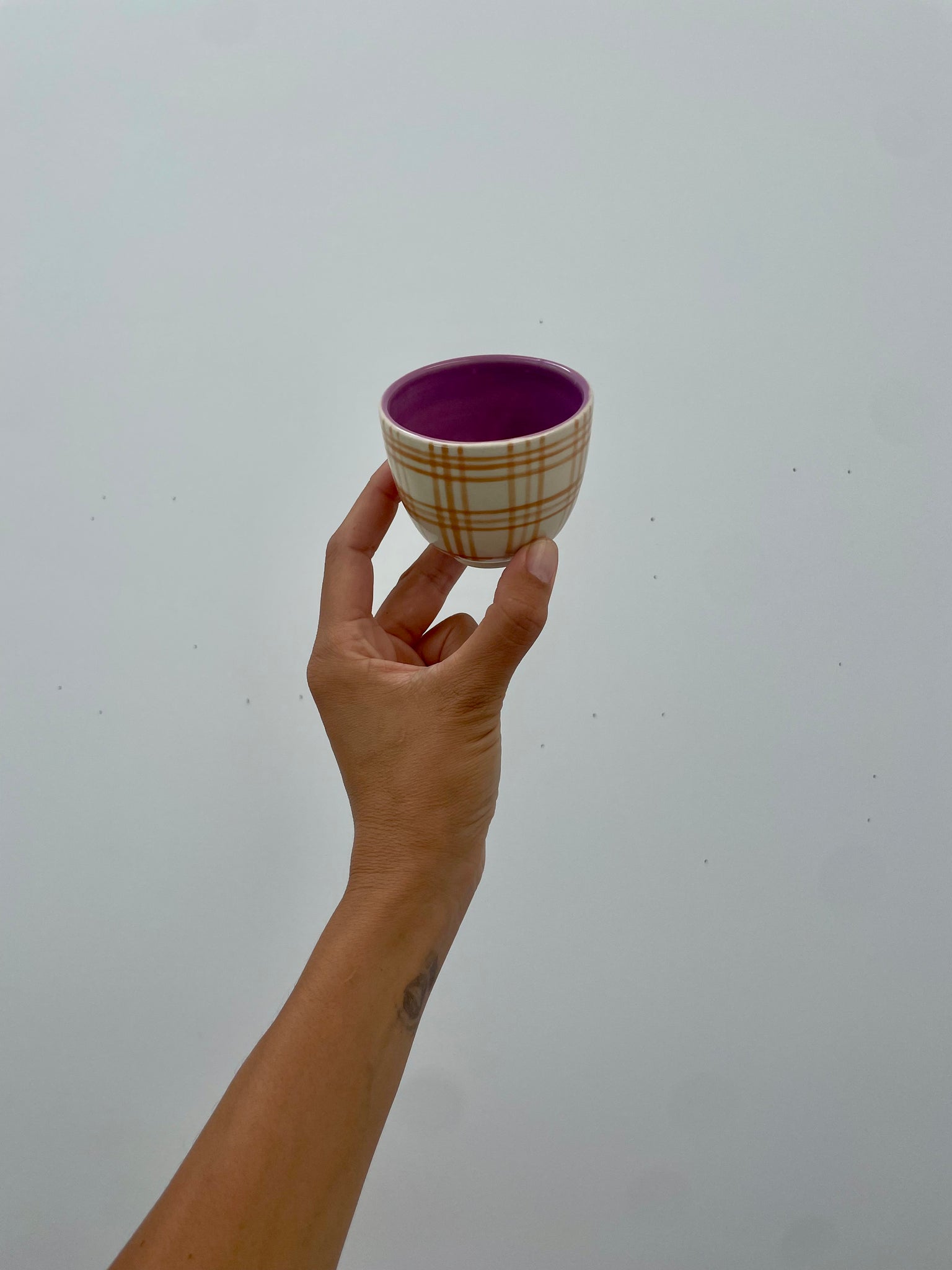 Brown Plaid Cup 8
