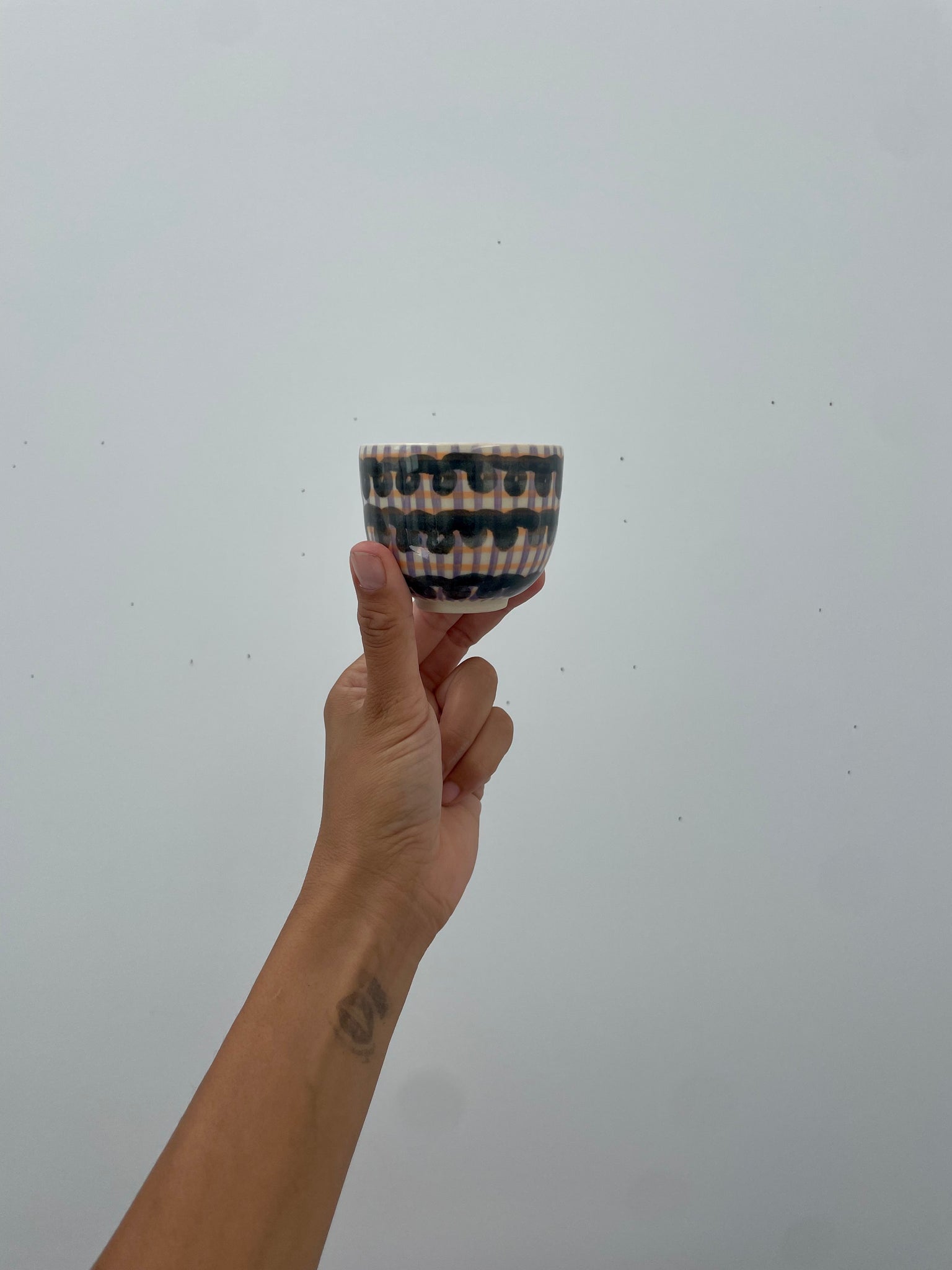 Plaid & Black Squiggle Cup 9