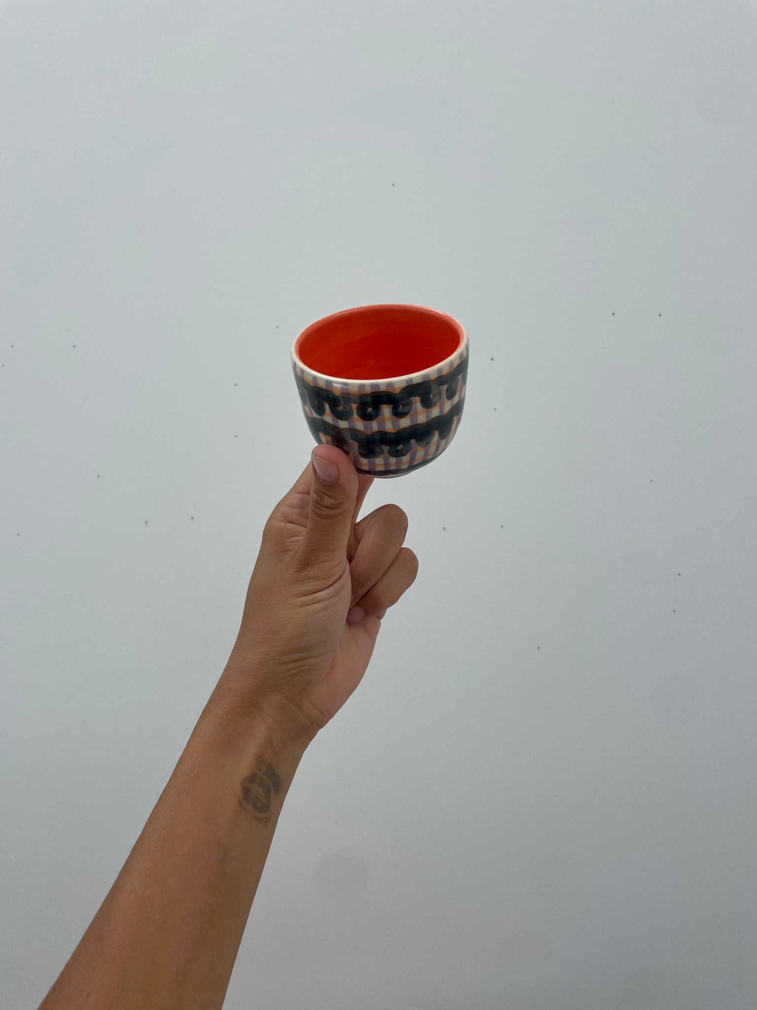 Plaid & Black Squiggle Cup 9