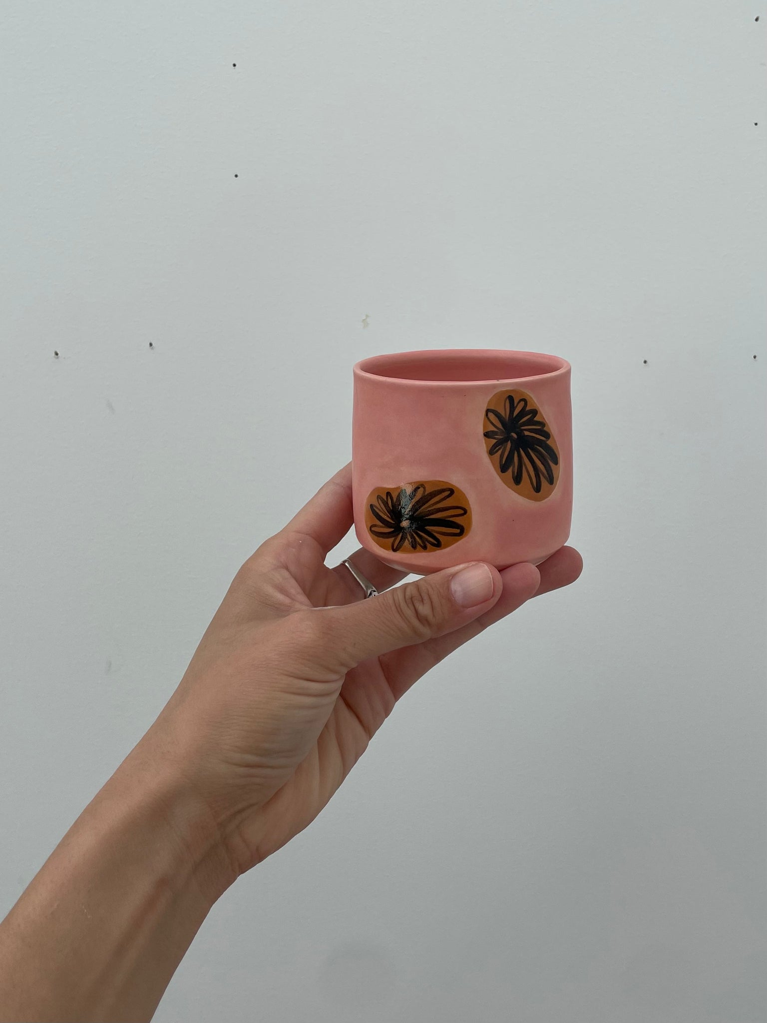 Pink comet flower tumbler