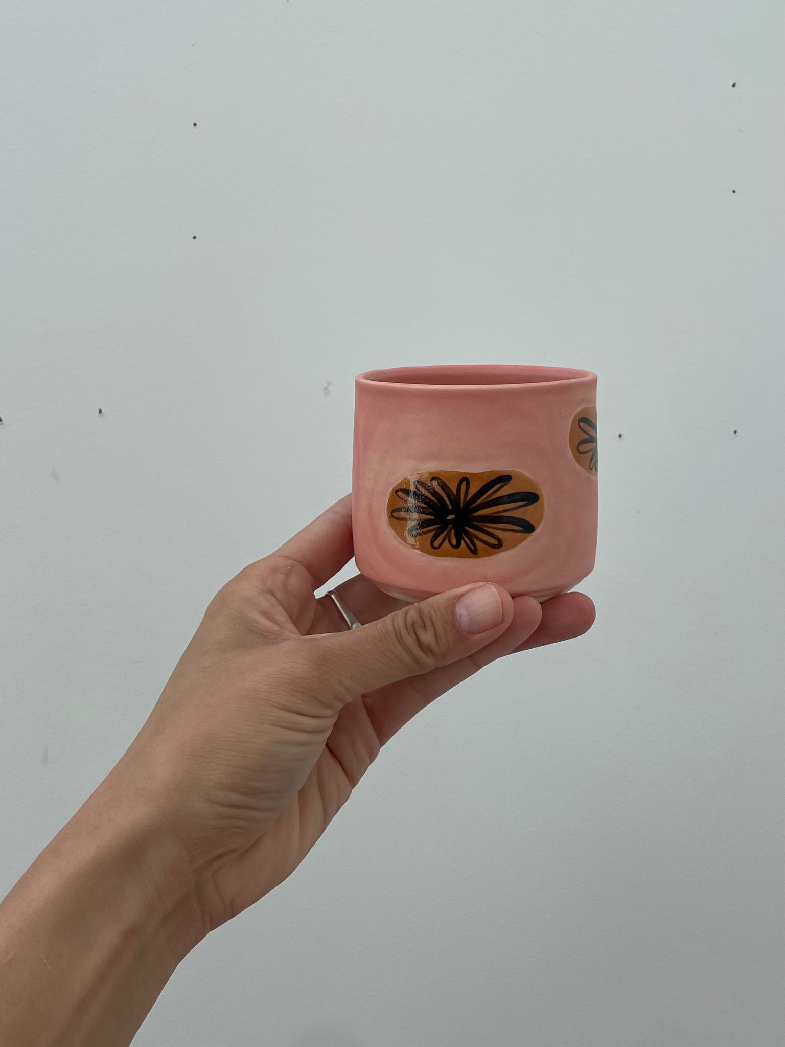 Pink comet flower tumbler