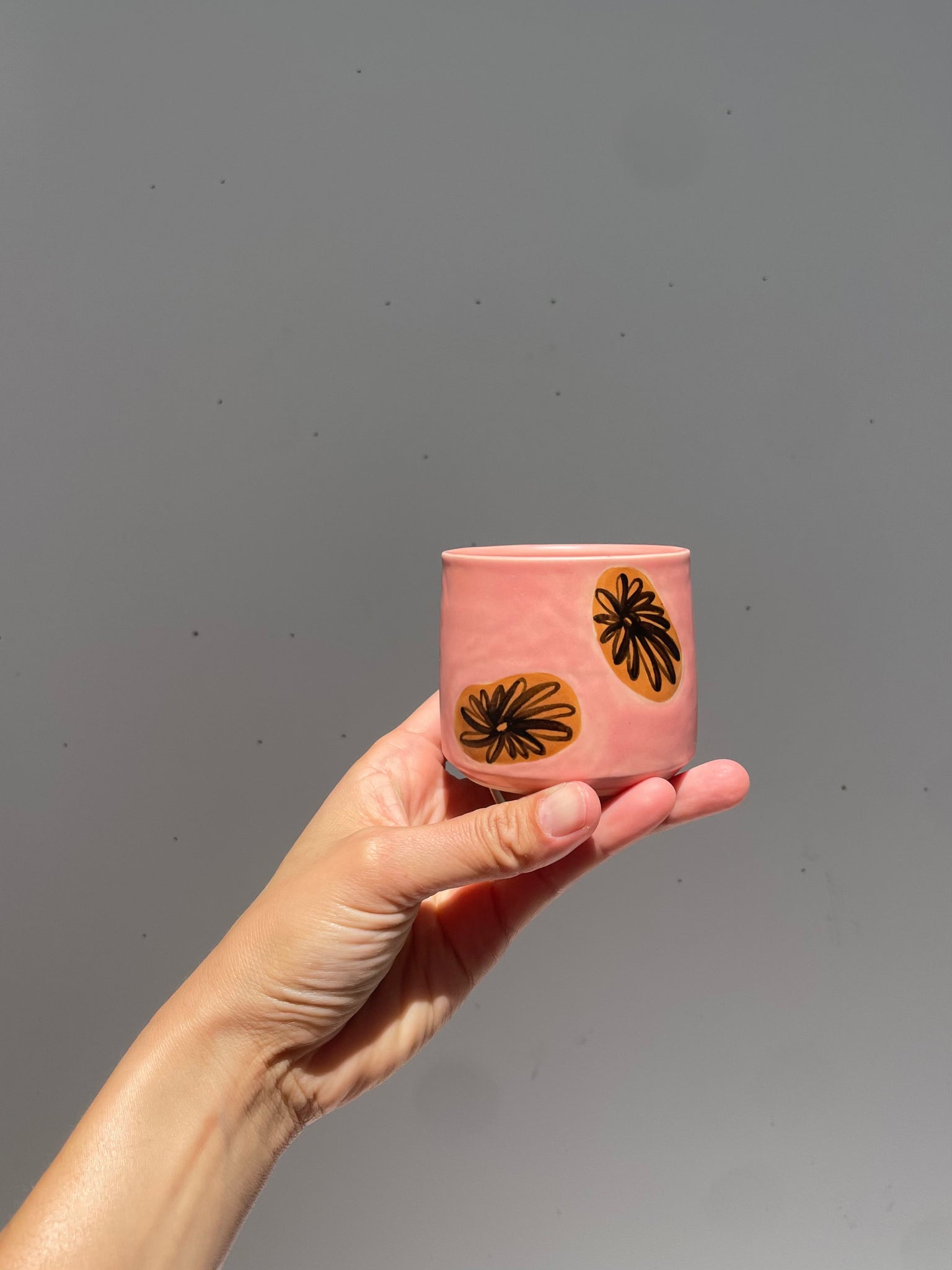 Pink comet flower tumbler