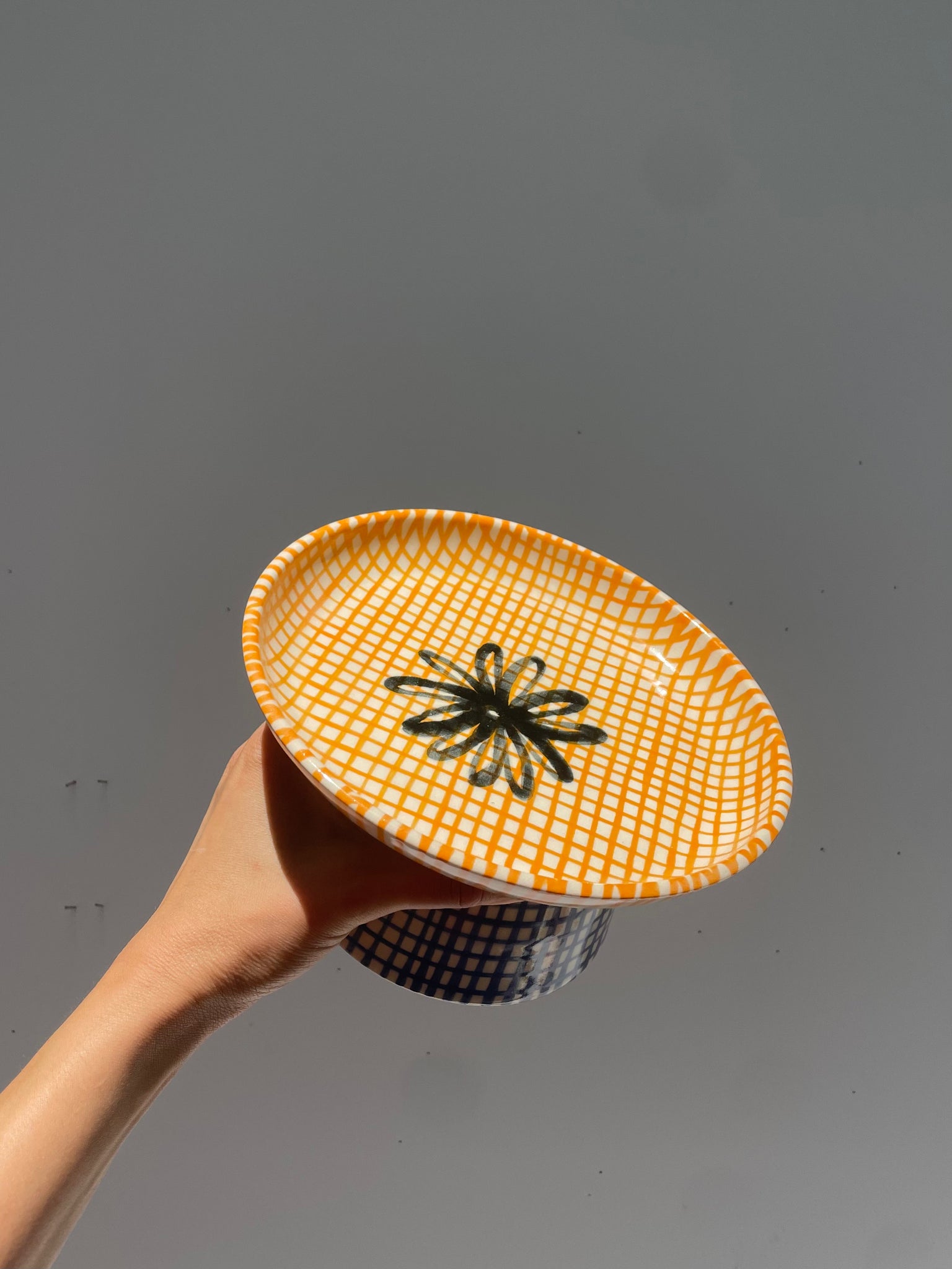 Orange black flower stand 7