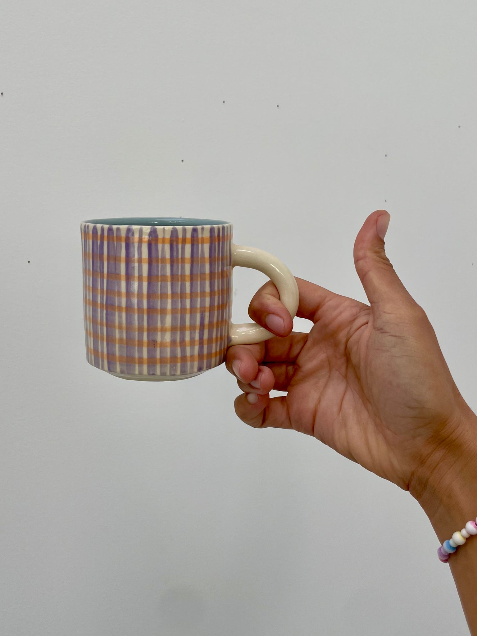 Lilac Tight Grid Mug 2