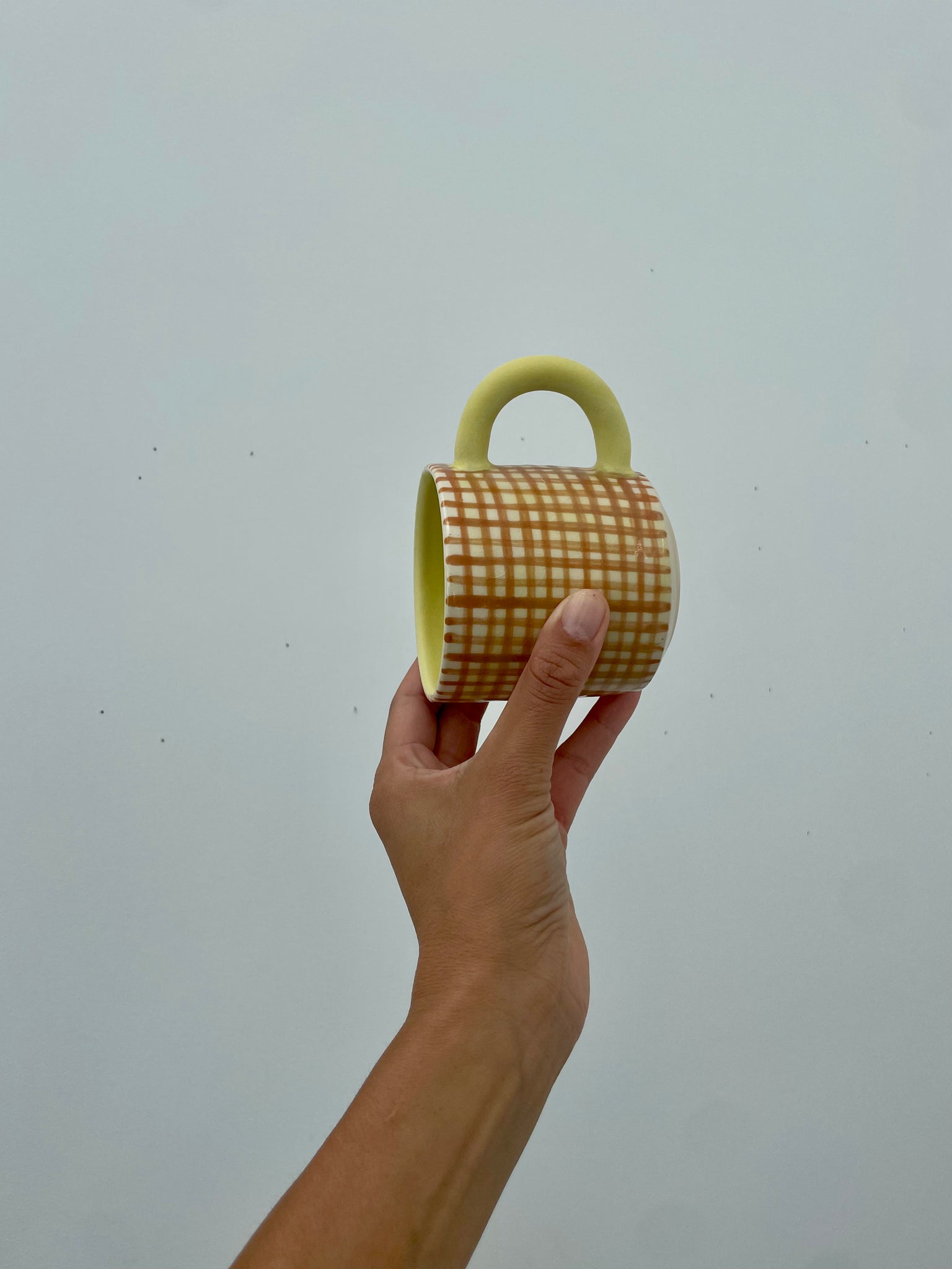 Brown Tight Grid Mug 4