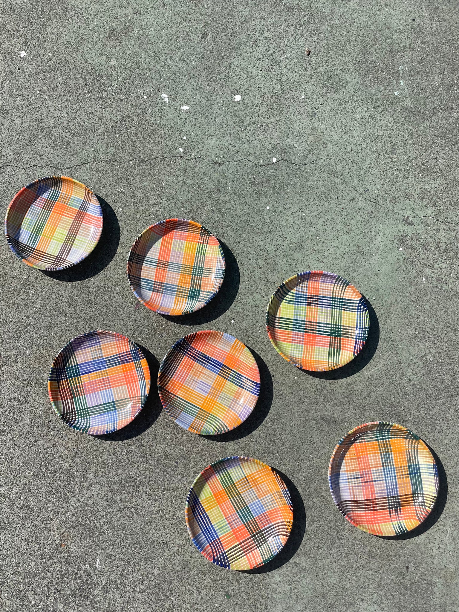 Very Multi Stripe Coupe Plates