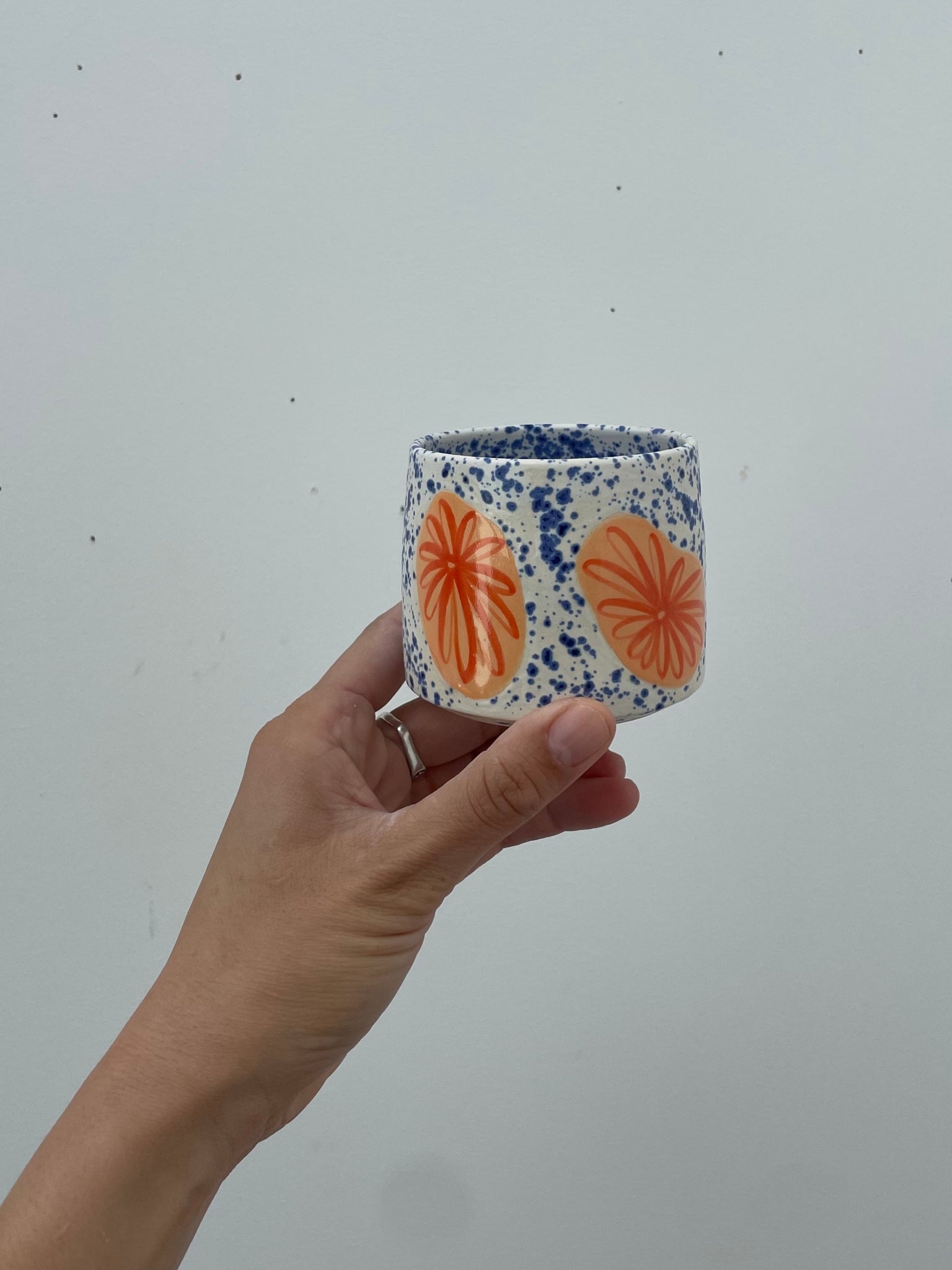 Speckled comet flower tumbler