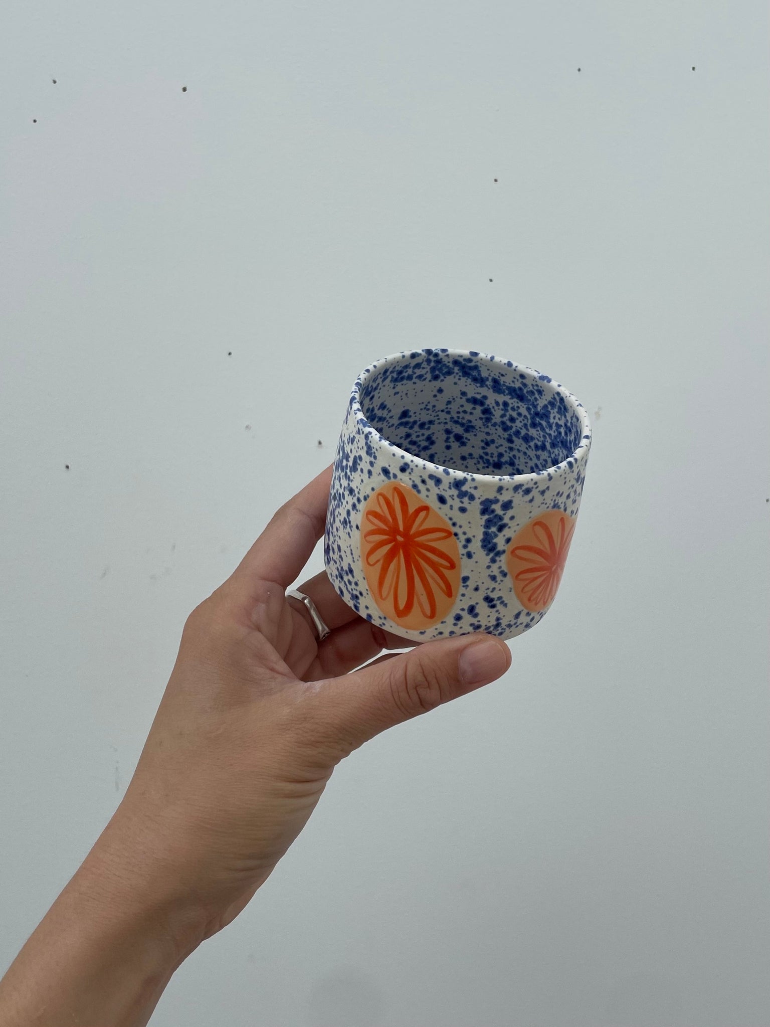 Speckled comet flower tumbler