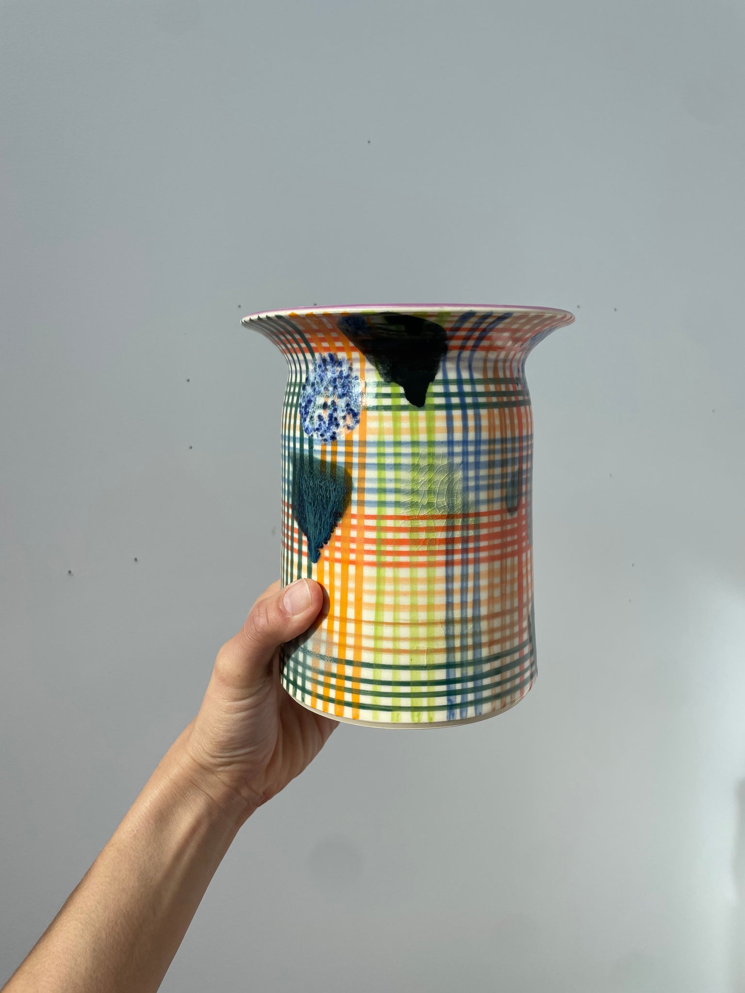Very Multi Stripe w Multi Splotch Vase
