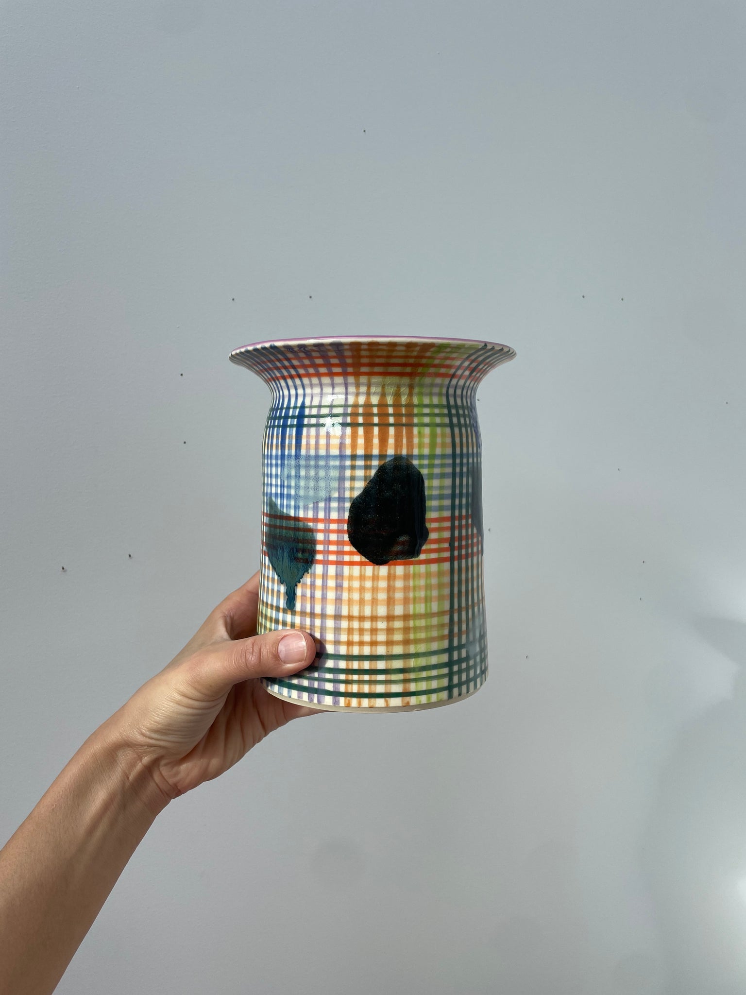 Very Multi Stripe w Multi Splotch Vase